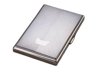 Srebrna Metalowa Papierośnica z Metalowymi Blaszkami w Środku