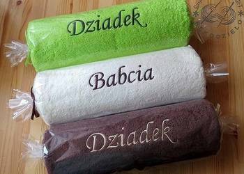 Ręcznik z HAFTEM imieniem PREZENT na DZIEŃ BABCI dla DZIADKA