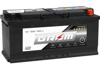 Akumulator 105Ah 950A Grom AGM start&stop P+