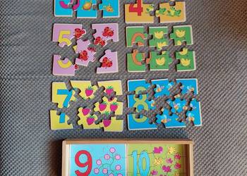 drewniane puzzle - nauka liczenia