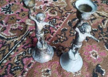 Brązowa miedziana figurka dziecka, świecznik, Art Deco EXCLUSIVTZ Niemcy