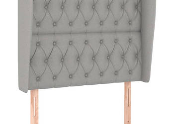 Zagłówek uszak jasnoszary 93x23x118/128 cm tkanina WM-3118274