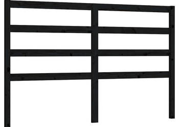 Wezgłowie łóżka czarne 126x4x100 cm lite drewno sosnowe WM-817634