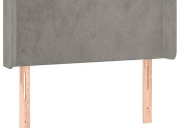 Zagłówek do łóżka z LED jasnoszary 103x16x78/88 cm aksamit WM-3122998