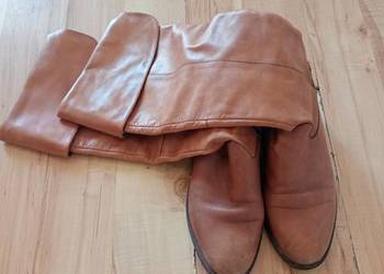 kozaki buty damskie 39 brązowe wysokie używane