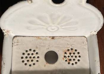 Stara emaliowana mydelniczka metalowa antyk polski