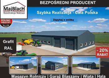 A142-RAL - Garaż Blaszany Dwuspadowy – TANIO -  Wiata HALA  - Maj-Blach