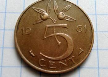 5 CENT ( 5 CENTÓW ) 1961 ROK - HOLANDIA 5 CENT ( 5 CENTÓW ) 1961 ROK - HOLANDIA