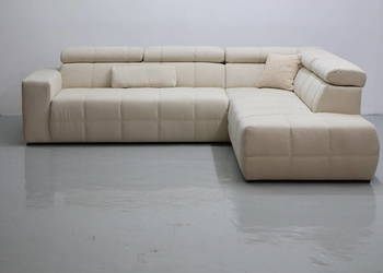 TUN NOWY beżowy Narożnik regulowane zagłowki nowoczesny design kanapa rogów