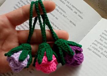 Różyczki wykonane na szydełku,breloki