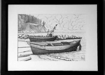 Rysunek Orłowo 30x40/21x30 nowy  Ręcznie wykonany tuszem papier art.