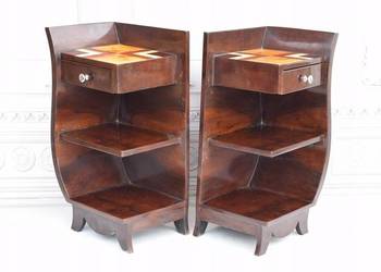 Stoliki Nocne Art Deco - Szafki Szafy Sypialna KOMODY Gięte Drewno Czeczot