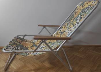 Leżak 1 z 2 szt wypoczynkowy plażowy ogrodowy balkonowy aluminiowy tkanina