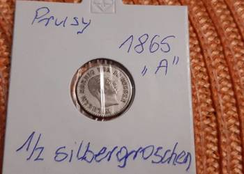 Moneta srebrna Prus z 1865r