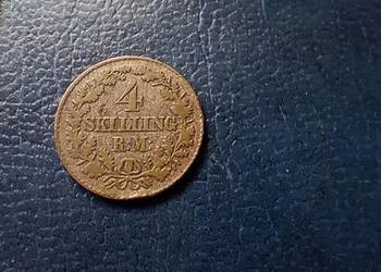 Stare monety 4 skilling 1856 Dania srebro