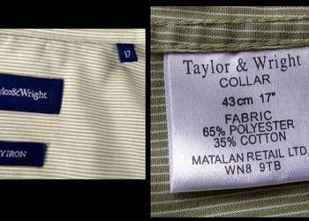 Męska koszula Taylora Wrighta Rozmiar 44/XL/XXL Bawełna 35%
