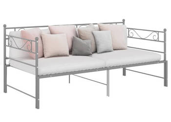 Sofa z wysuwaną ramą łóżka szara metalowa 90x200 cm WM-324772