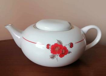 Dzbanek Porcelanowy Płaski Maki Karolina PRL