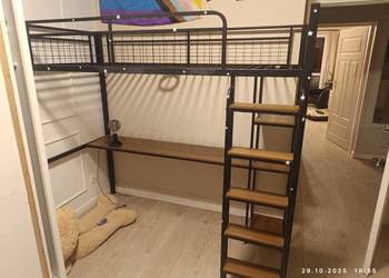 Łóżko piętrowe z biurkiem metalowe 200/100 cm