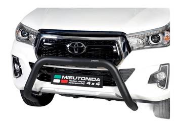 Orurowanie Black inox 76mm Przednie z Homologacją TOYOTA HILUX 2015- 2019