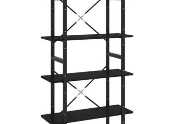 Regał na książki 4 półki czarny 80x30x140 cm drewno sosnowe WM-806466