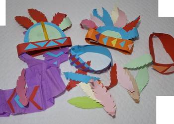 Praca plastyczna, zabawa w Indian, zestaw, kostium Indianina (Handmade)