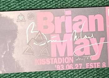 Brian May Kisstadion 1993 bilet naklejka sticker