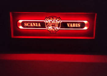 Scania Vabis  Lustro LED  na tylną ścianę, nad łóżko S01-RED
