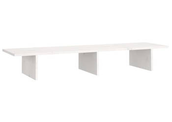 Podstawka na monitor biała 100x27x15 cm lite drewno sosnowe WM-813980