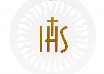 Biała Hostia JHS 33 cm (PCV) - Pierwsza Komunia, Boże Ciało, dekoracje