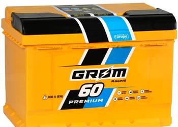 Akumulator 60Ah 600A EN Grom Racing PRAWY PLUS