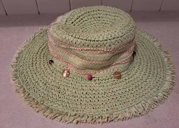 Kapelusz damski letni seledynowy, rozm. 54/56, do sprzedania