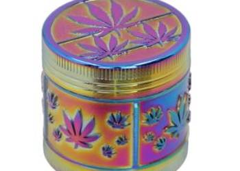 Tęczowy Młynek do Tytoniu Metalowy Crusher Grinder z Listkami Marihuany