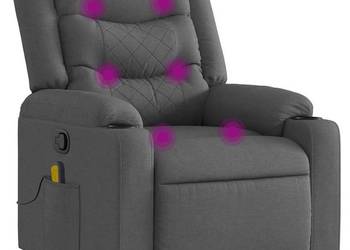 vidaXL Rozkładany fotel masujący, ciemnoszary(SKU:374131)