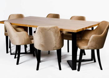 Stół Loftowy LOUIS 160/200x90cm + 6 krzeseł Loftowych Kubełek Wysoki