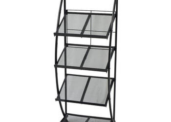 Stojak na gazety/czasopisma 47x40x134 cm czarny i biały A4 WM-30099