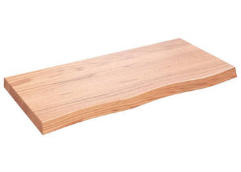 Półka brązowa 100x50x(2-6) cm lakierowane lite drewno dębowe WM-363688