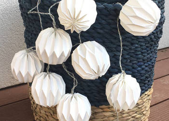 Lampki LED 10szt origami Girlanda świetlna biała