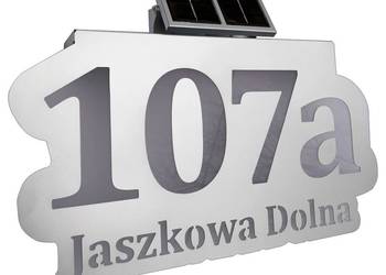 Tablica Adresowa Numer Domu Solar Świeci Zawsze ALU LED
