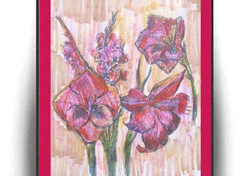 kwiatki obrazek 21x30, botaniczny plakat z kwiatami, obrazek z kwiatami a4