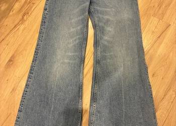 Jeansowe spodnie Flared/Baggy 14+ h&m niebieskie