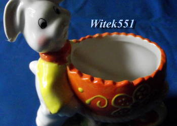 PIĘKNY PORCELANOWY KRÓLICZEK SZKATUŁKA - OKAZJA.