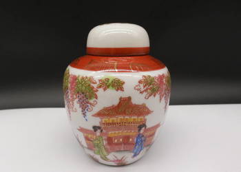 Stary Japoński Porcelanowy pojemnik na Herbatę – Nippon, lata 20./30. XX w.