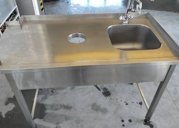 Zlew gastronomiczny ze stali nierdzewnej 137x70x90 cm
