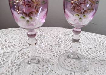 Kieliszki Huta Bohemia ręcznie zdobione