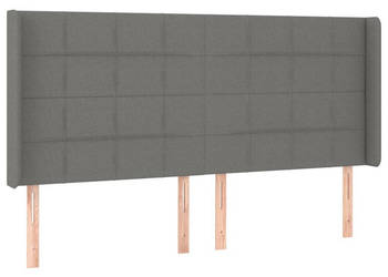 Zagłówek uszak ciemnoszary 203x16x118/128 cm tkanina WM-3119603