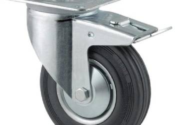 Koła skrętne z czarnymi oponami gumowymi 3477DVJ100P62