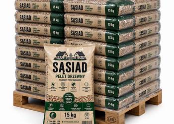 Pellet drzewny SĄSIAD A1 PALETA 975 kg