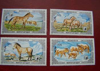 Mongolia 1986 MNH mi. 1819/22 Fauna Zwierzęta Konie  a