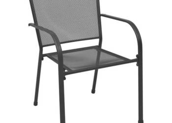 Krzesła ogrodowe 4 szt. z siatką stal antracytowe WM-310154